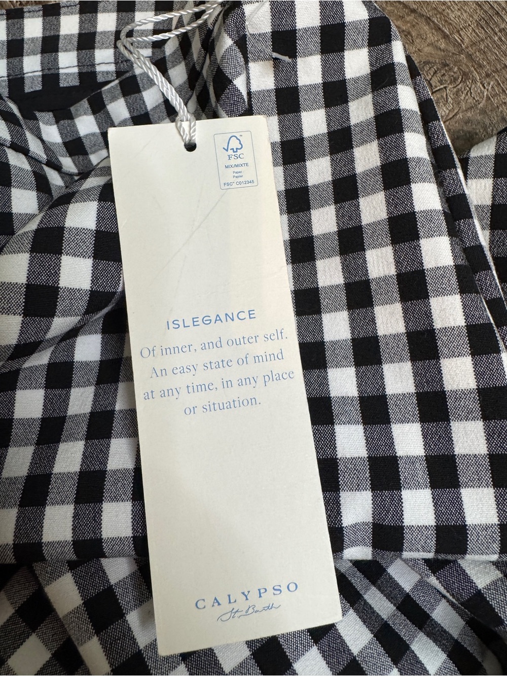 Calypso St Barth Gingham Vest and Pants Set NWT Black and White Two Piece Set - Picture 4 of 6
